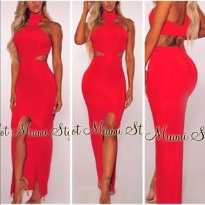 NWT Hot Miami Styles Brand Red Cutout Dress